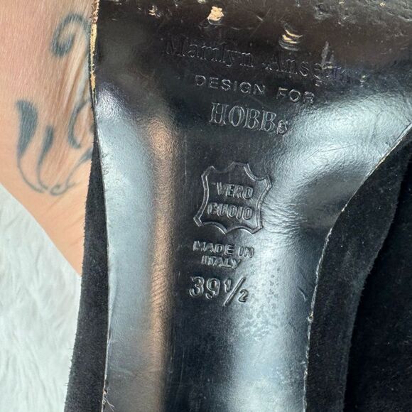 Hobbs London Round Toe Block Heel Suede Pumps Shoes - Picture 10 of 10